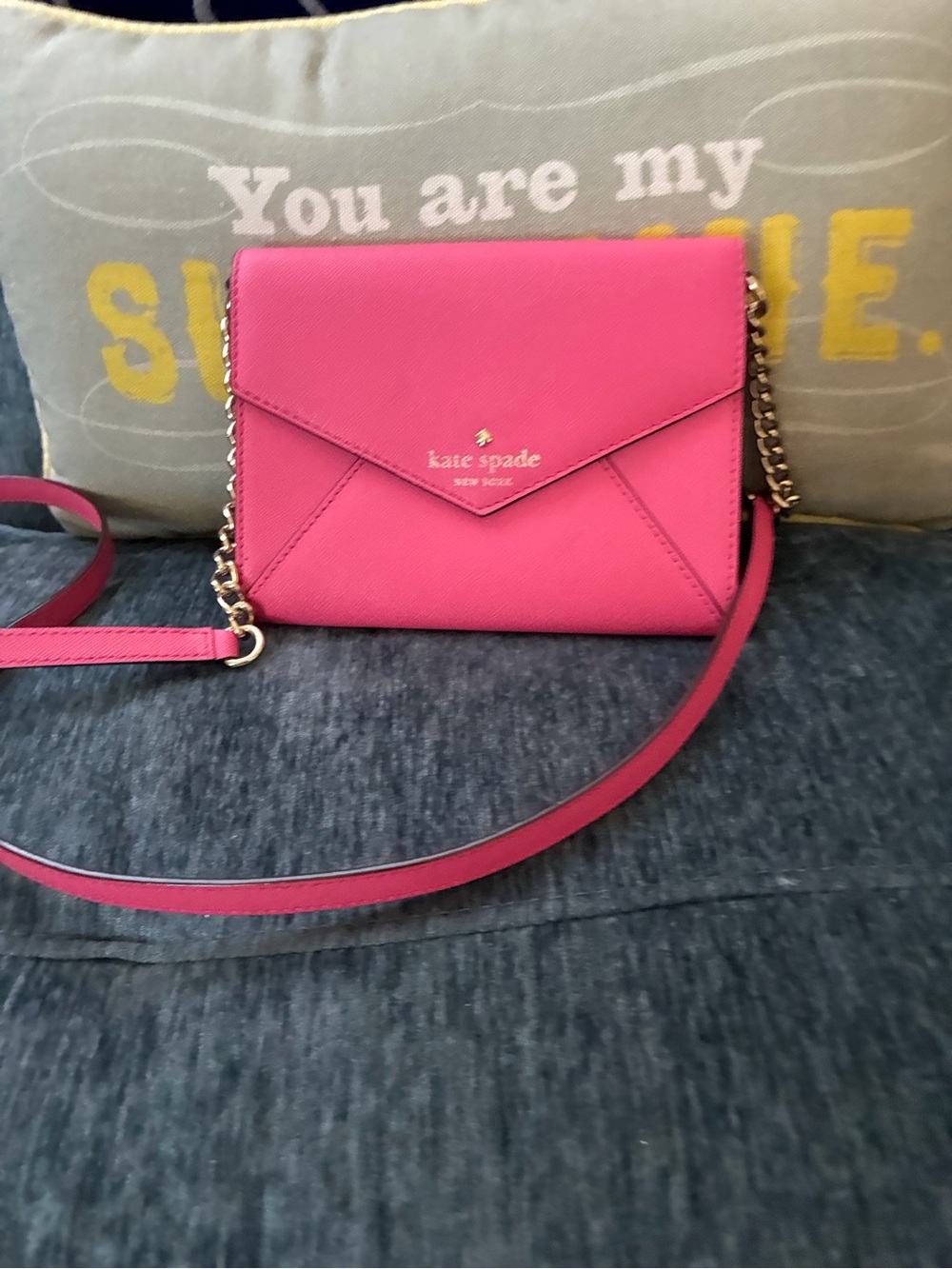 kate spade Bright Pink Saffiano Crossbody Envelope Bag